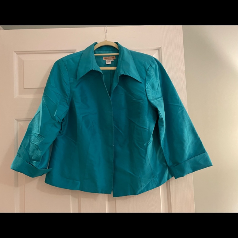Patrick Christopher Size 16w 100% Silk Blazer Ful… - image 1